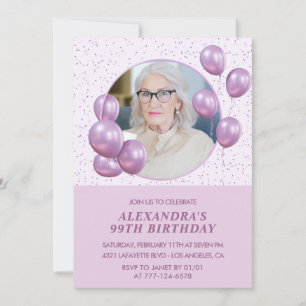 Cartes d'invitation pour 99e anniversaire Photo Ba