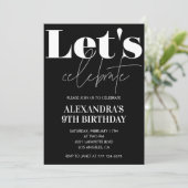 Cartes d'invitation pour 9 ans en typographie gras (Debout devant)
