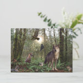 Cartes d'invitation pour animaux forestiers (Debout devant)
