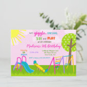 Cartes d'invitation pour anniversaire au parc de j (Debout devant)