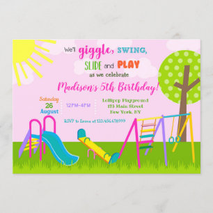 Cartes d'invitation pour anniversaire au parc de j