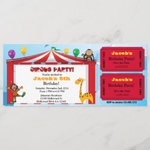 Cartes d'invitation pour anniversaire cirque enfan