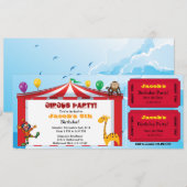 Cartes d'invitation pour anniversaire cirque pour  (Devant / Derrière)