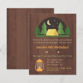 Cartes d'invitation pour anniversaire de camping p (Devant / Derrière)