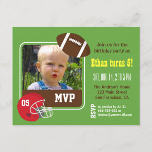 Cartes d'invitation pour anniversaire de football