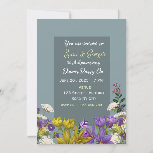 Cartes d'invitation pour anniversaire de mariage (Devant)