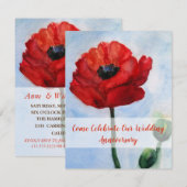 Cartes d'invitation pour anniversaire de mariage , (Devant / Derrière)