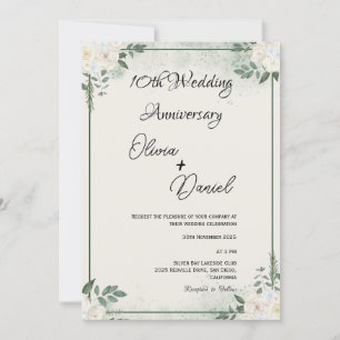 Cartes d'invitation pour anniversaire de mariage à