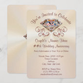 Cartes d'invitation pour anniversaire de mariage R (Devant / Derrière)