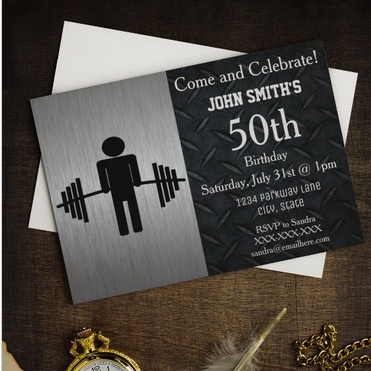 Cartes d'invitation pour anniversaire de musculati