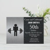 Cartes d'invitation pour anniversaire de musculati (Debout devant)