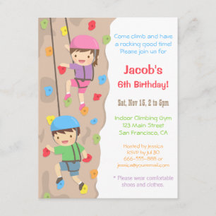 Cartes d'invitation pour anniversaire d'escalade p