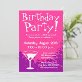 Cartes d'invitation pour anniversaire rose | Invit (Debout devant)