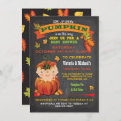 Cartes d'invitation pour Baby Shower automnal Litt (Devant / Derrière)