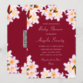 Cartes d'invitation pour Baby Shower aux Lys Blanc (Devant / Derrière)