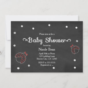 Cartes d'invitation pour Baby Shower avec coccinel