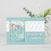Cartes d'invitation pour Baby Shower avec Lapin da (Debout devant)