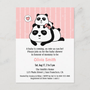 Cartes d'invitation pour Baby Shower avec un adora
