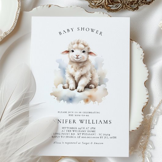 Cartes d'invitation pour Baby Shower avec un adora