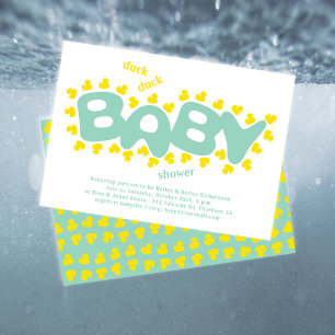 Cartes d'invitation pour Baby Shower Canards en Ca