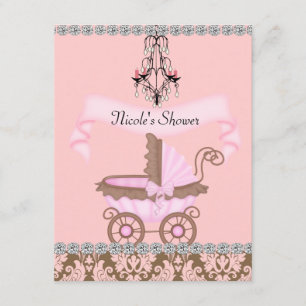 Cartes d'invitation pour Baby Shower de dame éléga