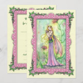 Cartes d'invitation pour baby shower de fée Mère e (Devant / Derrière)