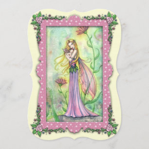 Cartes d'invitation pour baby shower de fée Mère e