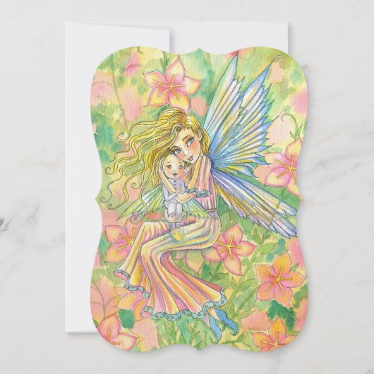 Cartes d'invitation pour baby shower de fée Mère e (Devant)