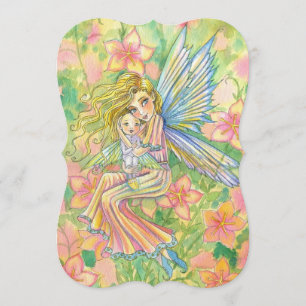 Cartes d'invitation pour baby shower de fée Mère e