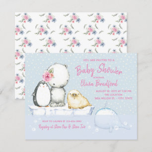 Cartes d'invitation pour Baby Shower d'hiver pour