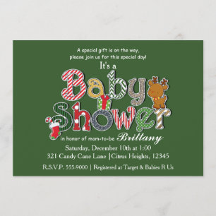 Cartes d'invitation pour BABY SHOWER Fêtes de Noël