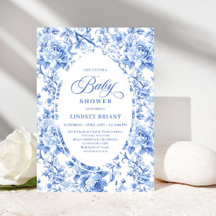 Cartes d'invitation pour Baby Shower Fille Toile d