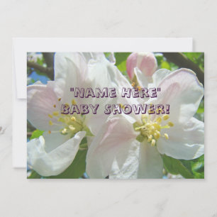 Cartes d'invitation pour Baby Shower Fleurs de pom