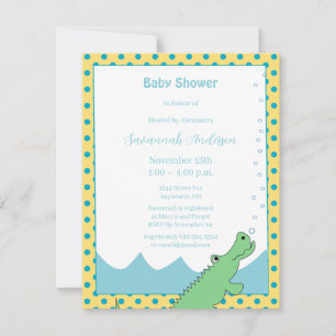 Cartes d'invitation pour Baby Shower Garçon Alliga