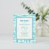 Cartes d'invitation pour Baby Shower Garçon avec M (Debout devant)