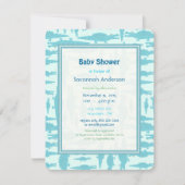 Cartes d'invitation pour Baby Shower Garçon avec M (Devant)