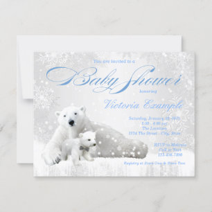 Cartes d'invitation pour Baby Shower Garçon Flocon