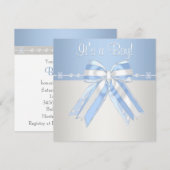Cartes d'invitation pour Baby Shower garçon flocon (Devant / Derrière)
