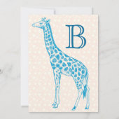 Cartes d'invitation pour Baby Shower Garçon Girafe (Dos)