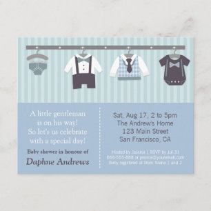 Cartes d'invitation pour Baby-Shower Garçon Modern