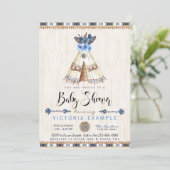 Cartes d'invitation pour Baby Shower Garçon Tipi T (Debout devant)