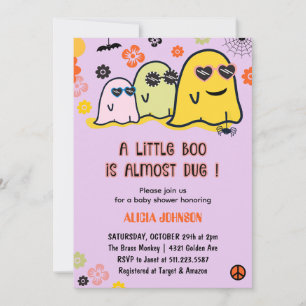 Cartes d'invitation pour Baby Shower Halloween Fil