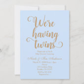 Cartes d'invitation pour Baby Shower jumeaux Bleu  (Devant)