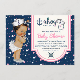 Cartes d'invitation pour Baby Shower Naautique pou