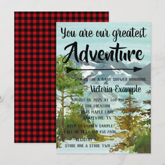 Cartes d'invitation pour Baby Shower : Notre plus (Devant / Derrière)