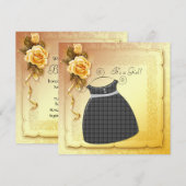 Cartes d'invitation pour Baby Shower Rose Jaune No (Devant / Derrière)