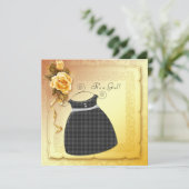 Cartes d'invitation pour Baby Shower Rose Jaune No (Debout devant)