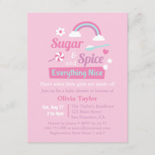Cartes d'invitation pour Baby Shower Rose pour les