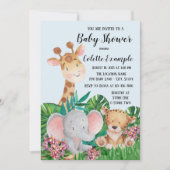 Cartes d'invitation pour Baby Shower Safari (Devant)