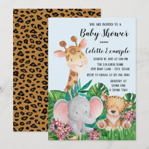 Cartes d'invitation pour Baby Shower Safari
